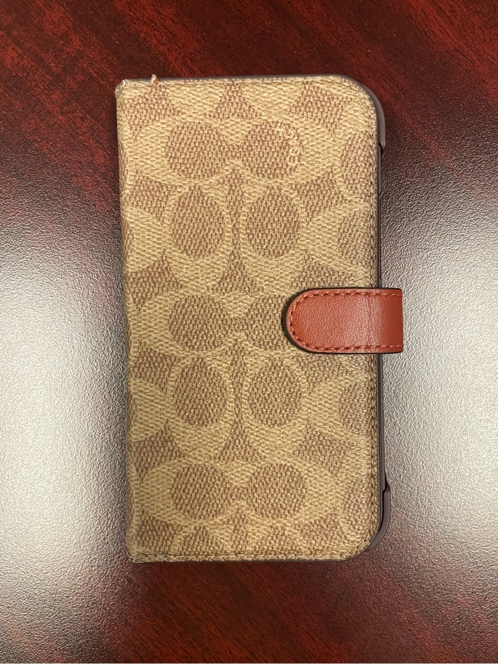 Coach iPhone 12 Phone Case Signature Canvas Folio Wallet Case